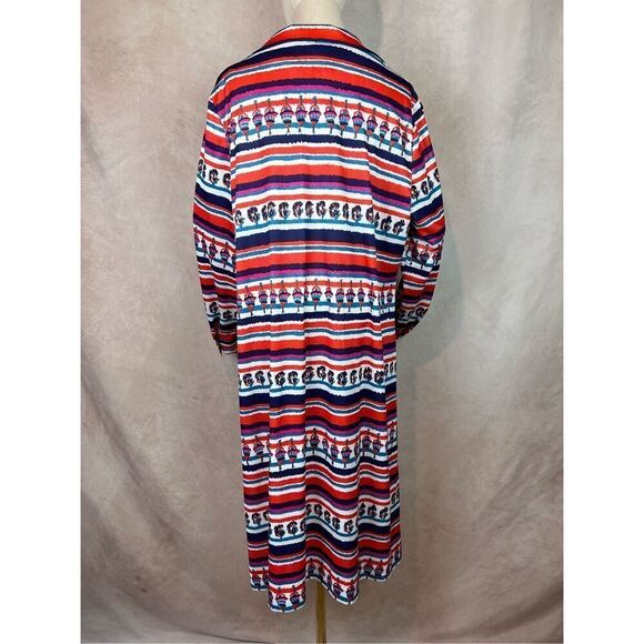 Vintage 1970s Psychedelic Print Dress Plus Size XL Mod MCM Disco Groovy Retro - Picture 7 of 11